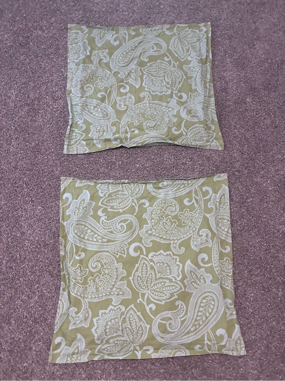 3 Piece Pottery Barn Duvet Set Green Paisley King Boho Vintage - Picture 8 of 11